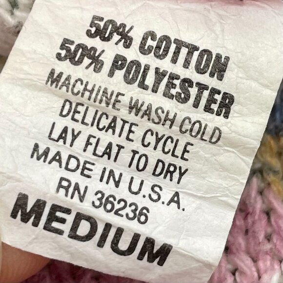 Vintage Floral Sweater Women Cotton Polyester Pullover Cottage Retro Casual Twee - Picture 10 of 14